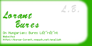 lorant bures business card